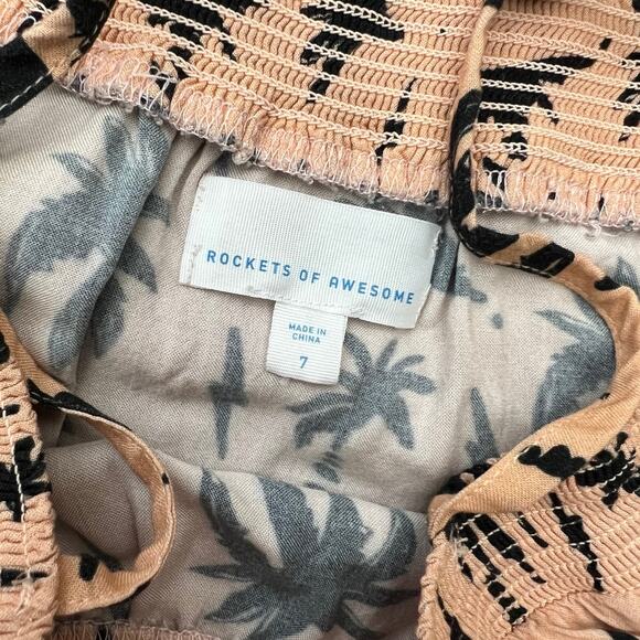 Rockets Of Awesome Girls Ombre Palm Tree Pink Dress Sz 7 - Picture 4 of 4